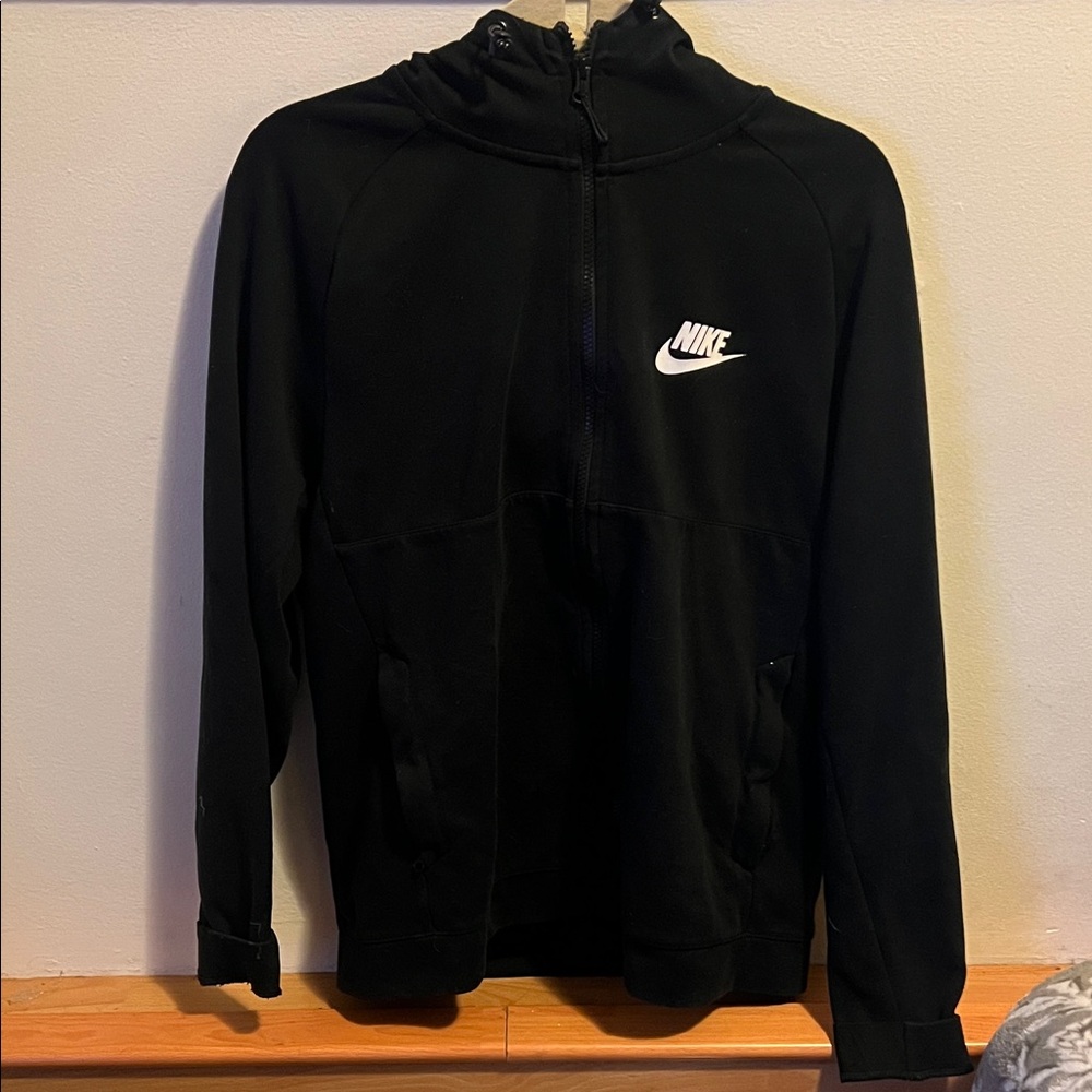 Nike Black Full-Zip with Hood - White Logo